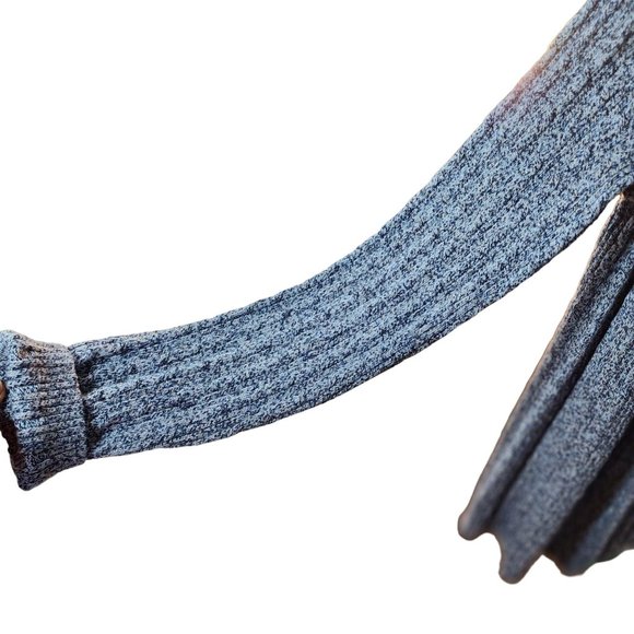 Kim Rogers Blue with White Open Front  Cable Knit Relaxed Fit Cardigan. Size Lar - Picture 7 of 13